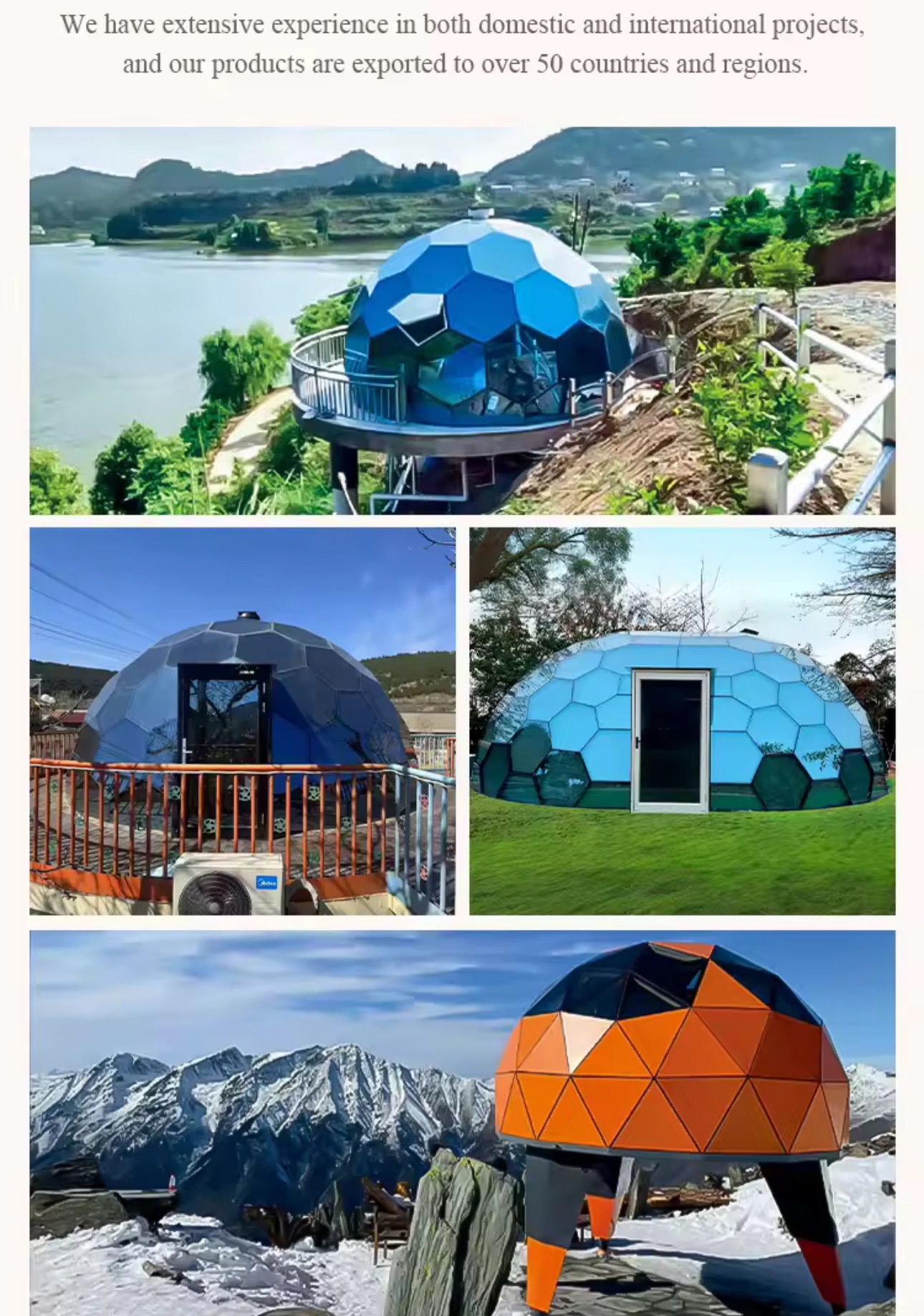 Glamping resorts glass dome use case